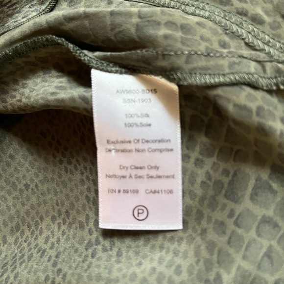 ATM Silk Slip Skirt Elastic Waist Green and Black Snake Pattern XS - Picture 5 of 5